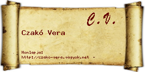 Czakó Vera névjegykártya